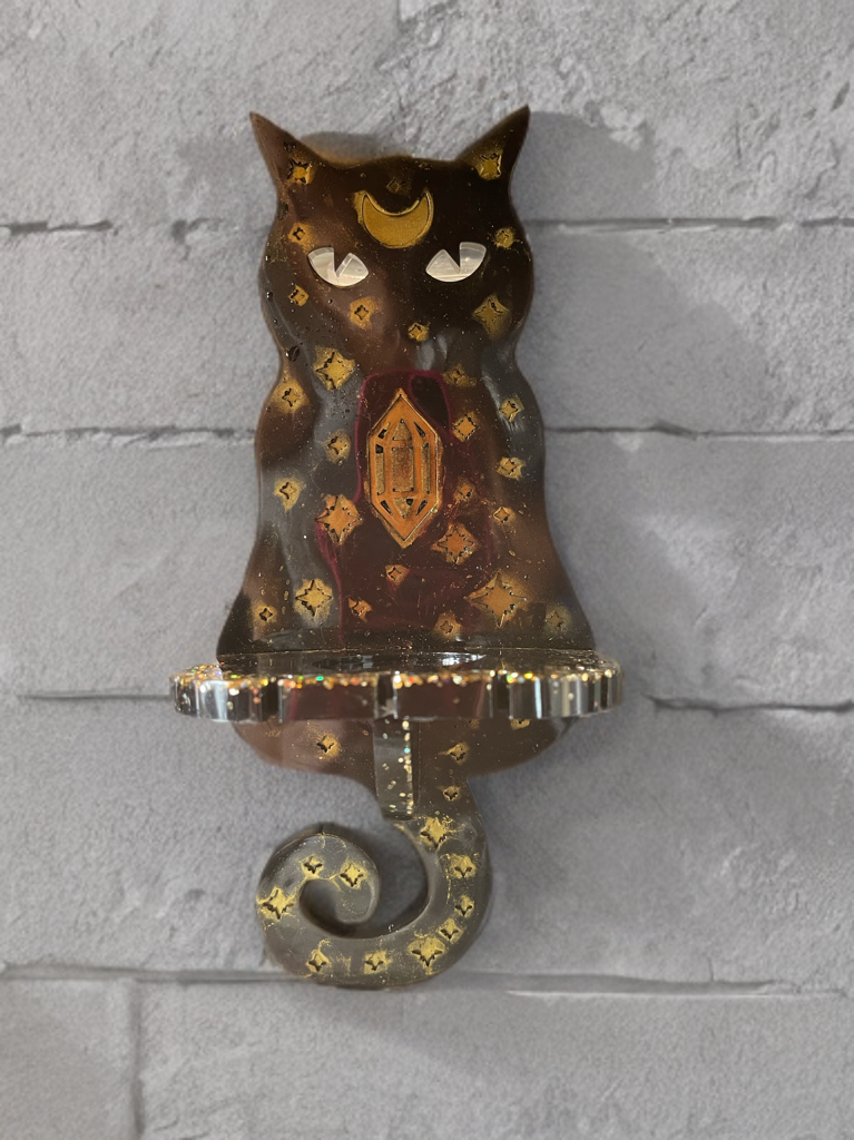 Customizable Celestial Cat Tealight Holder