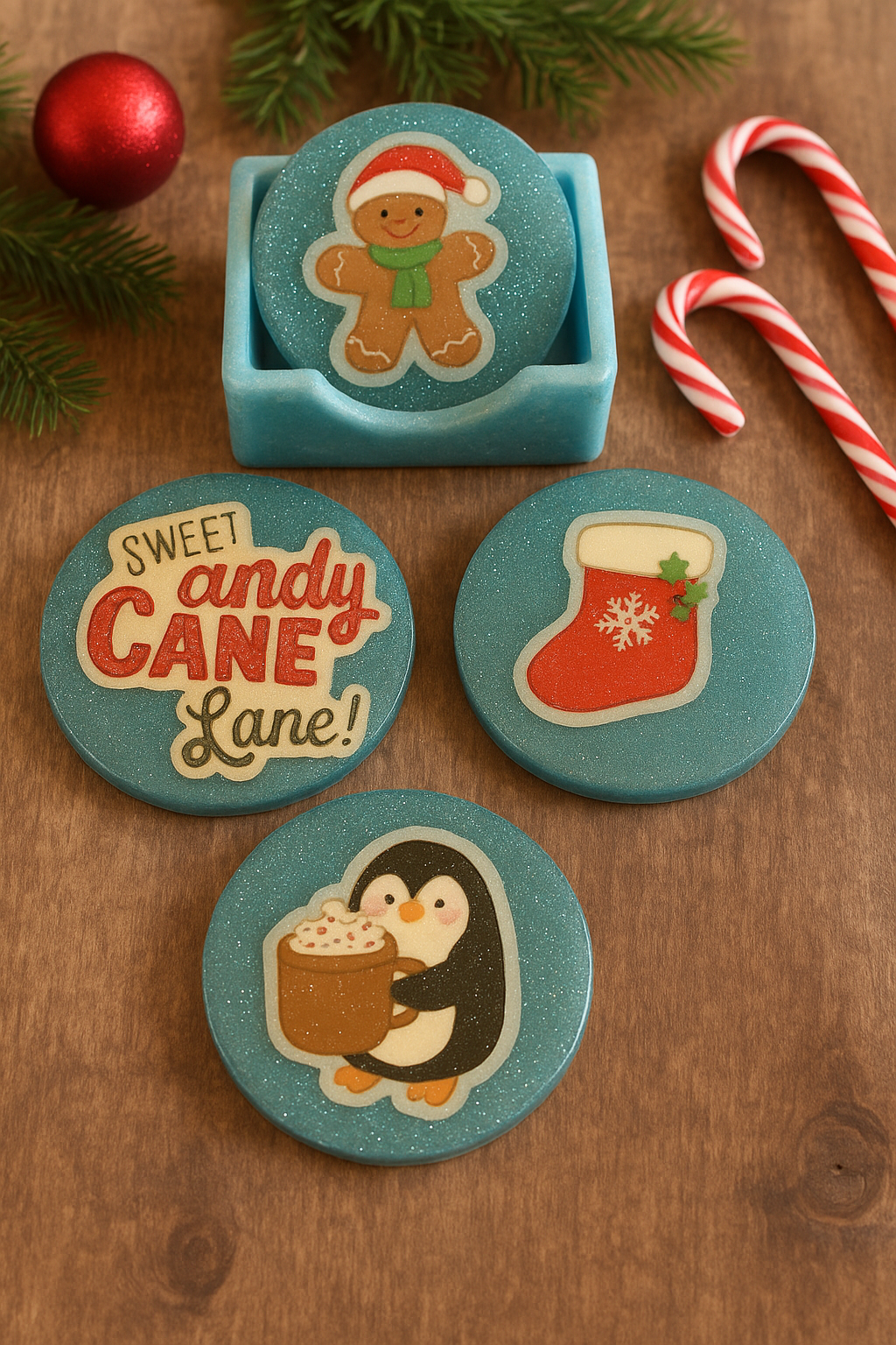 Christmas Resin Coaster Set