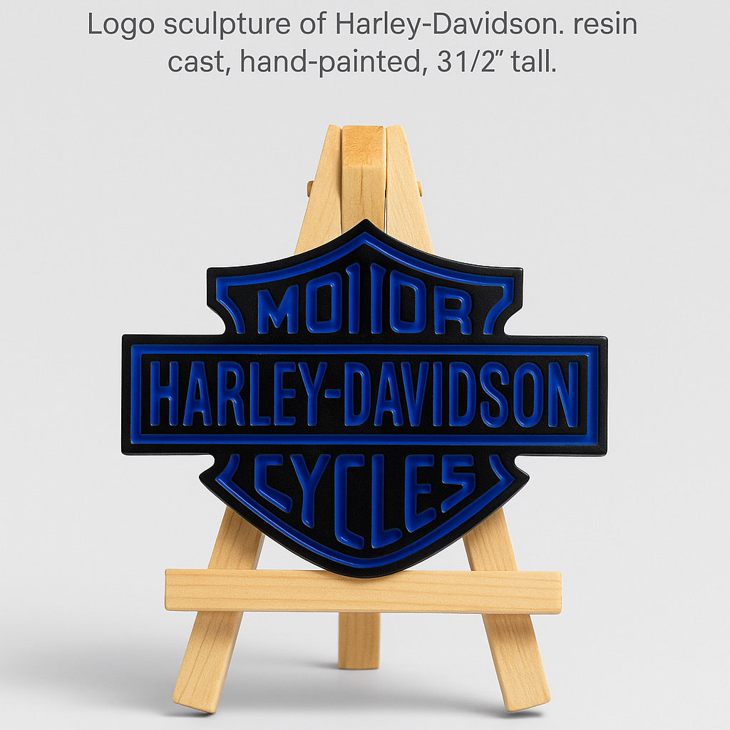 Custom Harley-Style Resin Logo Sculpture
