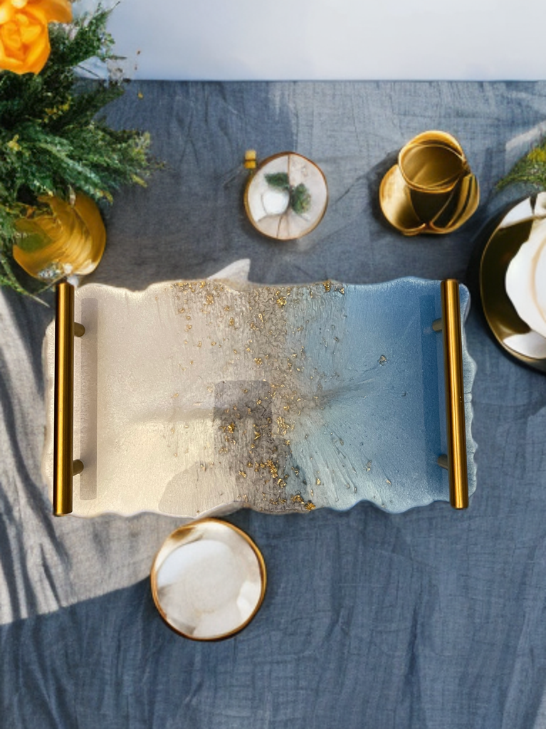 ✨ Luxe Resin Serving Tray – Customizable Colors & Style