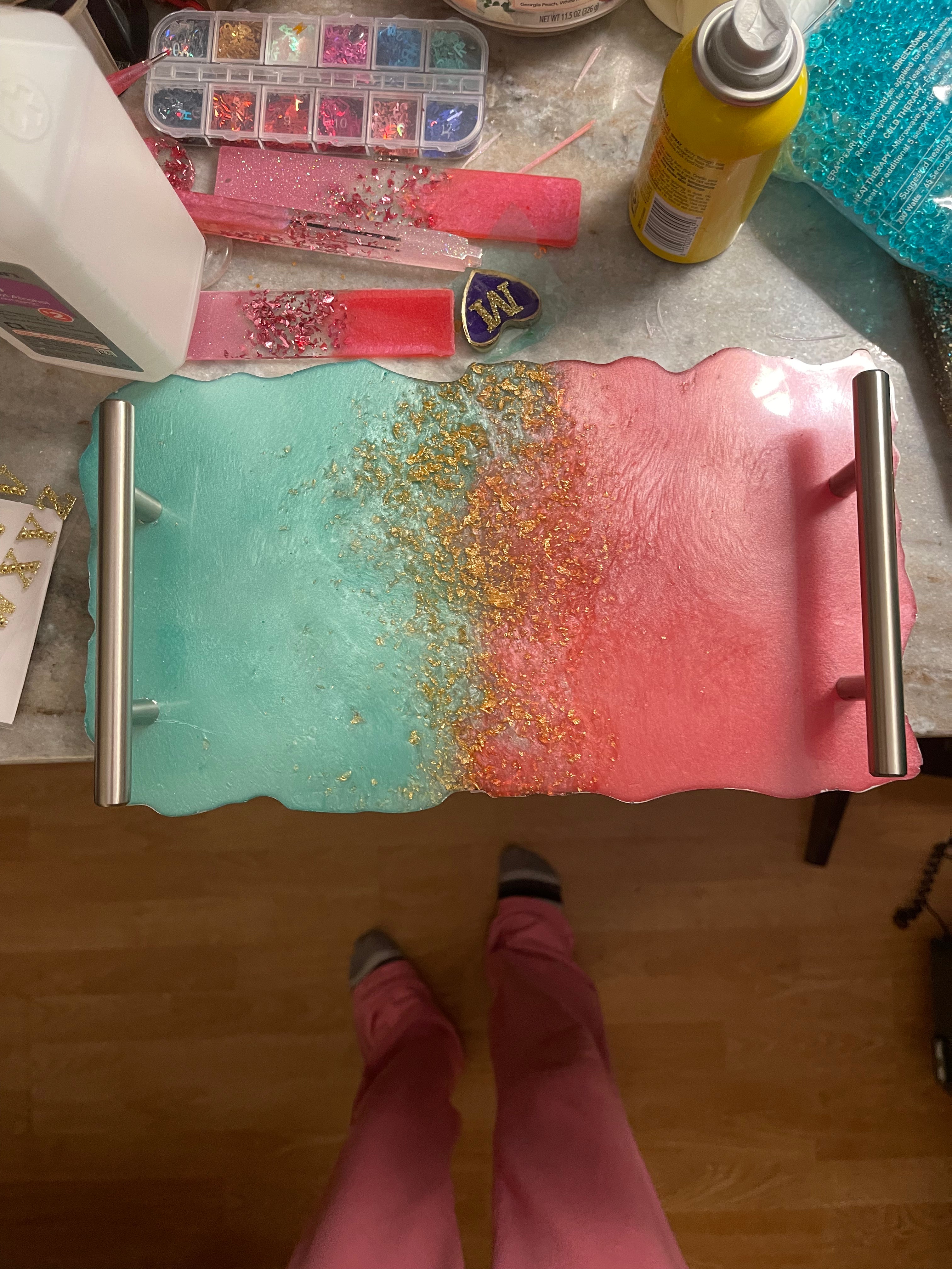 ✨ Luxe Resin Serving Tray – Customizable Colors & Style